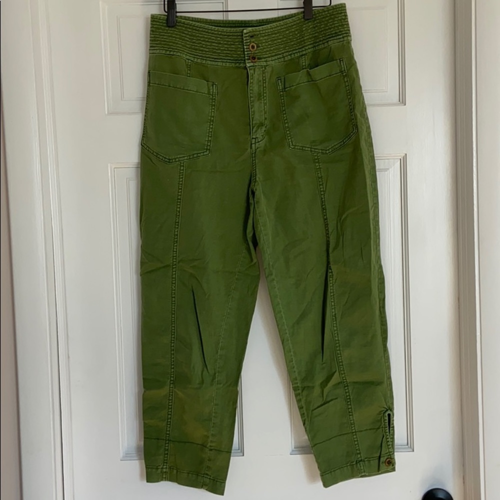 Anthropologie high-waisted green pants
